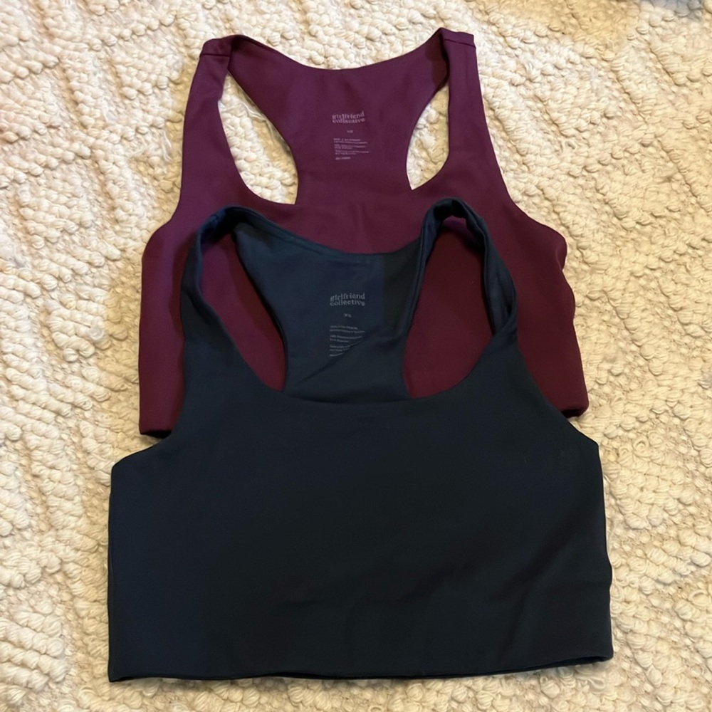 Girlfriend Collective Women's Sports Bra Set - Navy and Purple